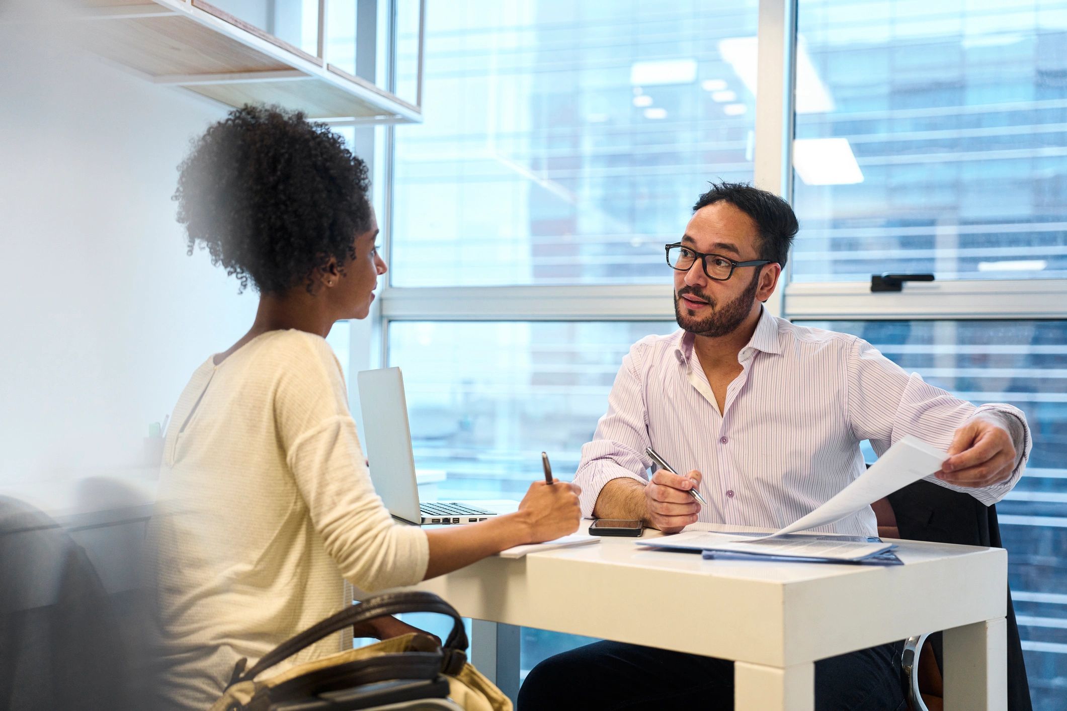 Financial advisor discussing mortgage options with a client